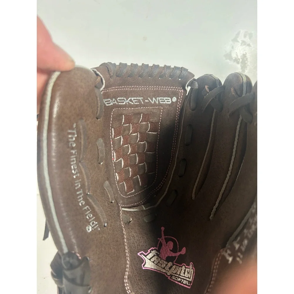 Rawlings Fastpitch Softball Glove 11.5 Inch Brown Pink Leather FP115 Basket Web